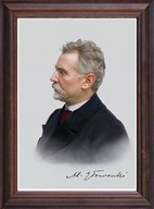 Obraz Bolesław Prus portret z podpisem w drewnianej ramie ze szkłem