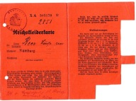 III Rzesza – karta odzieżowa 1939/40, Hamburg, kobieta, kompletna
