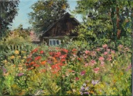 Za domem" obraz olejny na płótnie 30x40cm , oryginał Garncarek Al,,,