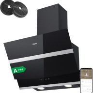 Okap Kuchenny 60cm Ciarra 650m3/h Aplikacja WiFi Czarny Skośny