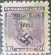 Czechosłowacja stary znaczek z nadrukiem okupacja (2/13