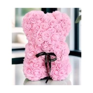 RÓŻOWY MIŚ ZE SZTUCZNYCH KWIATÓW PREZENTY DLA ŻONY MAMY DZIEWCZYNY