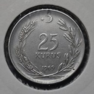 *TURCJA [0362]*25 Kurus (25 kuruszy) 1969 Lira turecka Wieniec, legenda