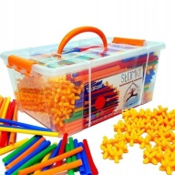 KREATYWNA ZABAWKA DLA 3-6 LATKA KLOCKI KONSTRUKCYJNE SŁOMKI PATYCZKI