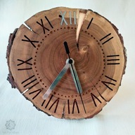 Rustykalny Zegar Ścienny z Plastra Drewna Orzechowego