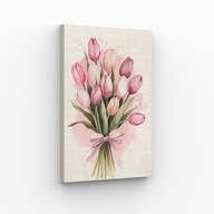 Obraz na Płótnie 50x70cm Tulipany Kwiaty Artystyczne Natura Dekoracja