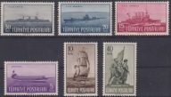 Turcja 1949 Znaczki 1235-40 ** marynarka wojenna stare dawne statki