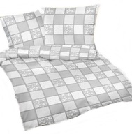 pościel z flaneli 200x220 +2x70x80 guzik F 110 Patchwork nowy szary