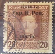 Austria stary znaczek z nadrukiem Ukraina Zak. (2/12