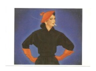 Pocztówka - J. Lavies, Kobieta z papierosem / projekt reklamy