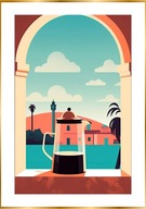 A2 KOLOROWY PLAKAT DO KUCHNI JADALNI KAWIARNI KAWA KAWIARKA ZAPARZACZ