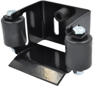 Gniazdo najazdu do bramy szyny profil 80x80 mm z rolkami RAL 9005 (czarny)