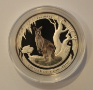 KANGUR - 1 $ DOLLAR - DOLAR 2013 AUSTRALIA, KOLOR, 1 OZ 999, MENNICZA + CER