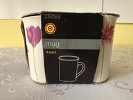 Zestaw 4 kubków ceramicznych Tesco 300 ml kwiatowy komplet glazurowane