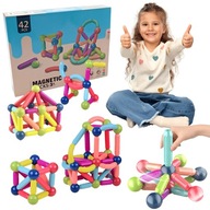 Klocki magnetyczne GALAXIA zestaw 120 el dla dzieci 2+