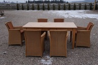 Stół z Krzesłami Komplet obiadowy prowansalski stół + 6 krzeseł