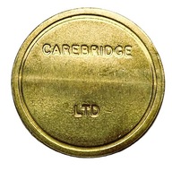 UK żeton Carebridge Ltd. wykonany z mosiądzu do myjni samochodowej
