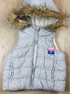 Kamizelka ocieplana z futerkiem szara 104 cm