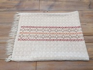 WEŁNIANA TKANA DEKORACYJNA POSZEWKA NA PODUSZKĘ FRĘDZLE 42 x 55