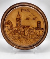 Chorwacja POREĆ drewniany ozdobny talerz 20cm