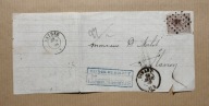 Francja XIX w. – list obiegowy ANTHÉE 1869, stempel, znaczek 30 c, dokument