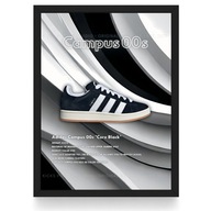 Plakat Adidas 00s Campus “Core Black” /Warp Flow/ (Czarna/Biała Ramka)
