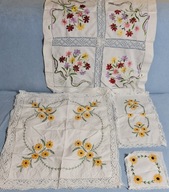 LNIANE HAFTOWANE SERWETY SERWETKI PRL 4 SZT