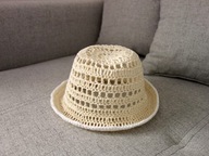 NOWY KAPELUSZ LETNI SZYDEŁKOWY HANDMADE BEŻOWY LEN LNIANY BUCKET HAT