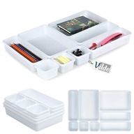 8x Organizer MODUŁOWY pudełka pojemniki wkład do szuflady przechowywania