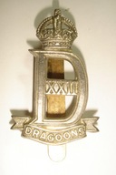 22 Pułk Dragonów - odznaka na beret - Wielka Brytania - I i II wojna.