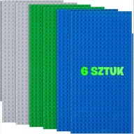 Płytka konstrukcyjna do lego 16x32 zestaw 6 szt szary niebieski zielony