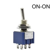 Przełącznik miniaturowy ON-ON 2P/dwubiegunowy dźwigniowy 6A otwór fi-6
