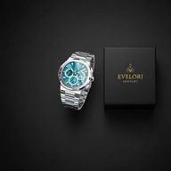 Luksusowy zegarek męski POEDAGAR Silver Light-Blue