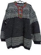 sweter ciepły wełniany z norweskim wzorem L-XL obniżka