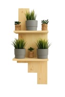 Drewniana półka ścienna-kwietnik wisząca naturalne drewno