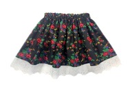 spódniczka góralska z koronką B 331-3 góralski motyw czarny rozmiar 98