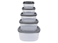 Zestaw pojemników na żywność, 5-częściowy, szary
