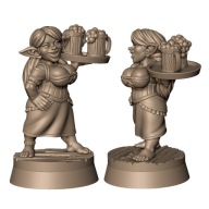 Goblin Tavern Girl Wench Goblińska Kelnerka NPC Pinup RPG Druk 3D