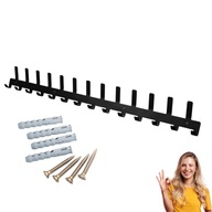 WIESZAK ŚCIENNY NA KLUCZE UBRANIA BIŻUTERIĘ CZARNY 27 HACZYKÓW