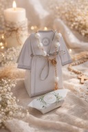 Podziękowanie dla Gości Komunijnych różaniec krówka pudełko alba Komunia