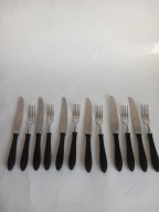 Gerlach czarny bakielit sztućce z lat 60 tych PRL