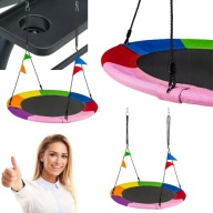 HUŚTAWKA OGRODOWA BOCIANIE GNIAZDO WISZĄCA BUJANA DLA DZIECI DUŻA 120 CM
