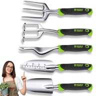 ZESTAW NARZĘDZI OGRODOWYCH DO OGRODU 5 ELEMENTÓW ŁOPATKA GRABKI SOLIDNE