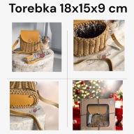 Torebka szydełkowa dziergana hand made podszewka prezent mikołaj gwiazdka