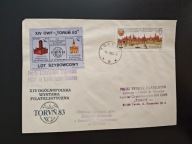 XIV Wystawa Toruń '83- przewieziona szybowcem koperta pam z datow. okolicz.