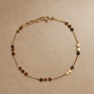 ZŁOTA BRANSOLETKA DAMSKA Z ROMBAMI 585 1,37 g + GRATIS