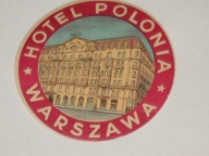 POLONIA HOTEL WARSZAWA naklejka z PRL