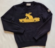 MONCLER sweter WEŁNA granatowy 116