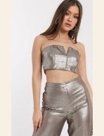 B15 ASOS DESING KRÓTKI TOP CEKINOWY 32