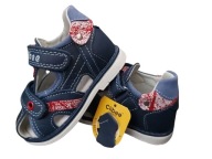 Sandały dziecięce chłopięce rzepy skóra wkładka profilowana, roz 22 CLIBEE